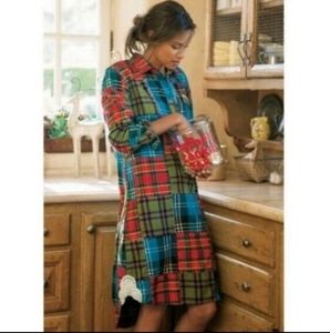 Soft Surroundings Plaid Patchwork Popover Dress